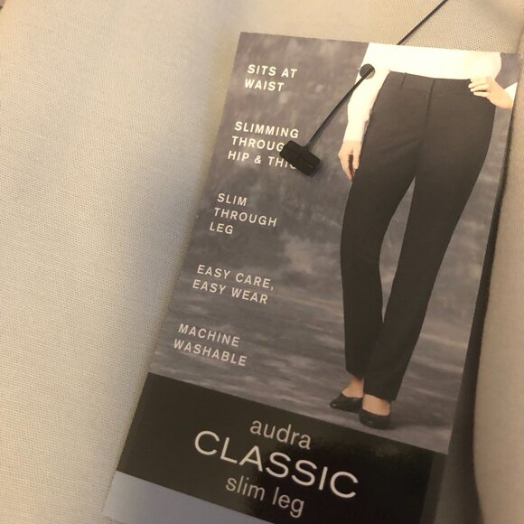 Liz Claiborne Audra Classic Slim Leg Trouser Pants Size 16 Light Gray NWT - Picture 5 of 7